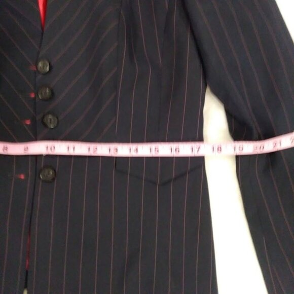 Classiques Entier Pinstripe Blazer And Wide Leg Pants Suit Set Women's 10 - Picture 13 of 16